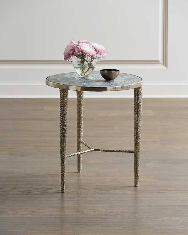 Hammered Nickel Marble-Top End Tab